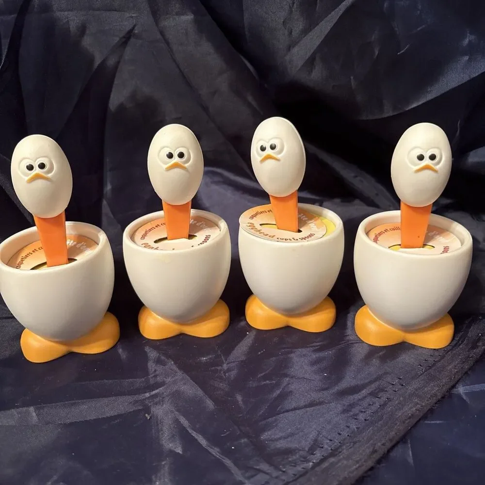 New MSC International 4 Egghead Cups & Spoons Sets‎